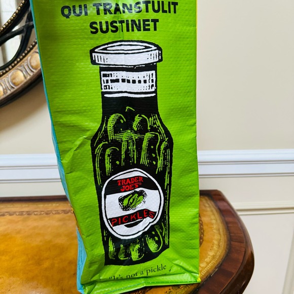 TRADER JOE'S Reusable Shopping Tote Bag Connecticut Anatomy of a Hamburger NEW - Picture 3 of 6